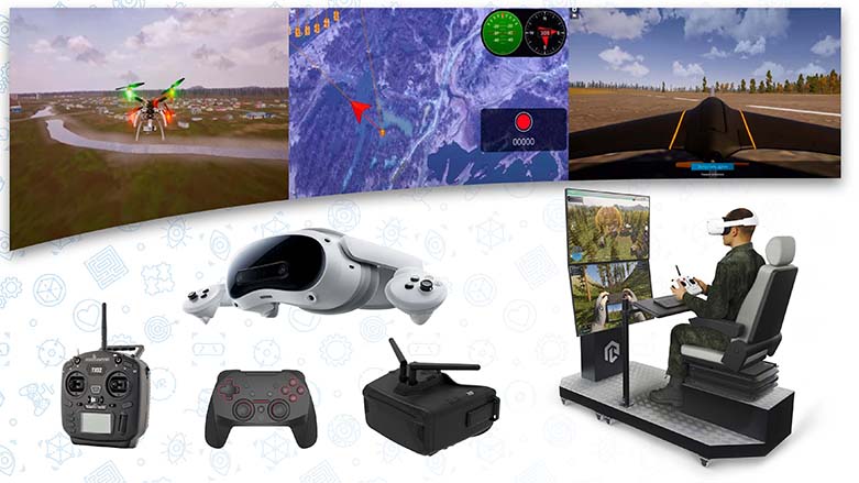 Комплексный сетевой тренажер «Симулятор рабочего места беспилотного воздушного судна-внешнего пилота для двух типов БПЛА c VR» 