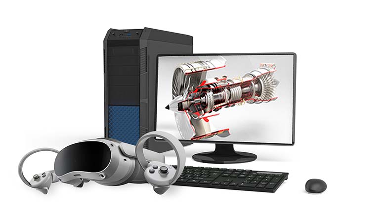 Виртуальный учебный комплекс  «Устройство, конструкция и принцип работы турбореактивного двигателя с физическим макетом» K3