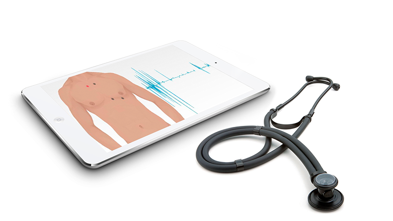 Экранный тренажер для обучения навыкам аускультации без манекена 