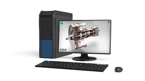 Виртуальный учебный комплекс «Устройство, конструкция и принцип работы турбореактивного двигателя с физическим макетом» K1