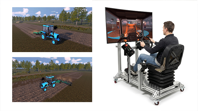 Тренажерный комплекс «Изучение устройства трактора с прицепом и экскаватором и отработка навыков управления» К2