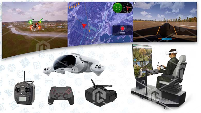 фото Комплексный сетевой тренажер «Симулятор рабочего места беспилотного воздушного судна-внешнего пилота для двух типов БПЛА c VR» 