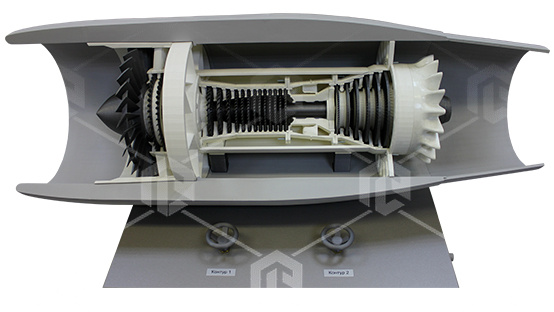 фото Действующий макет «Турбореактивный двигатель ПС-90А»