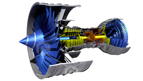 фото Действующий макет "Турбореактивный двигатель Rolls-Royce Trent 900"