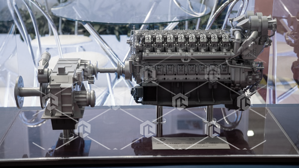 фото Учебный макет "Среднеоборотный дизельный двигатель с газотурбонаддувом на примере 16ЧН26 (Д49) или Д500"
