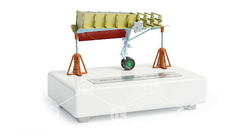 фото Физический действующий макет "Модель механизма передней стойки шасси самолета"