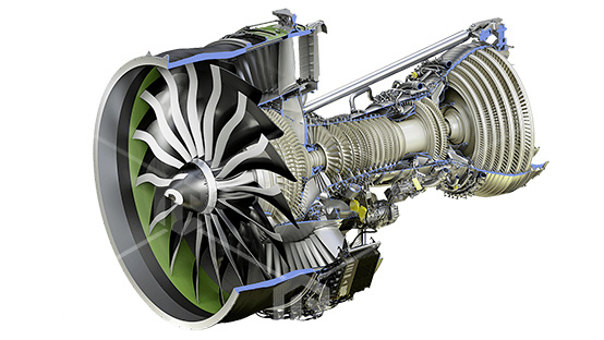 фото Действующий макет "Турбореактивный двигатель General Electric Genx"