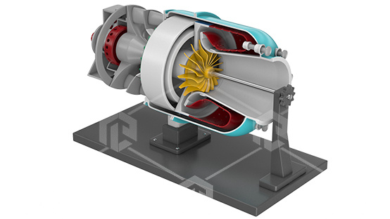фото Действующий макет «Турбовальный двигатель с радиальным компрессором и турбиной»